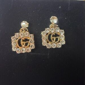 Custom made Elegant Gold and Crystal Earrings matching set available